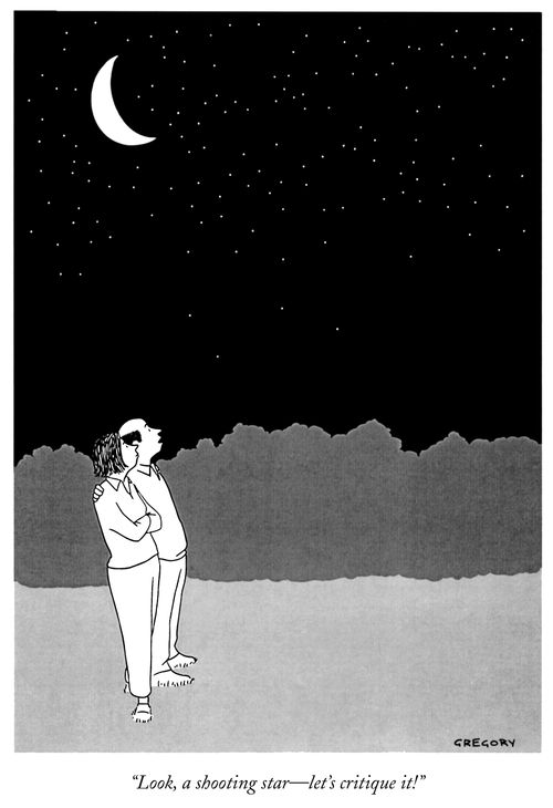 "Look, a shooting star- let's critique it!"