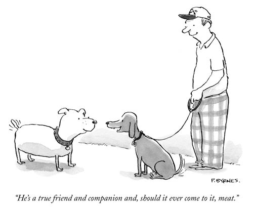 "He's a true friend and companion and, should it ever come to it, meat."