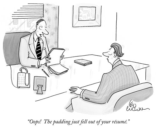 "Oops! The padding just fell out of this résumé."