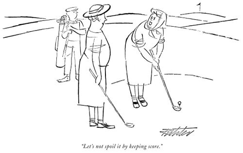 "Let's not spoil it by keeping score."