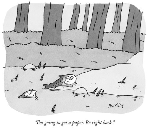 "I'm going to get a paper. Be right back."