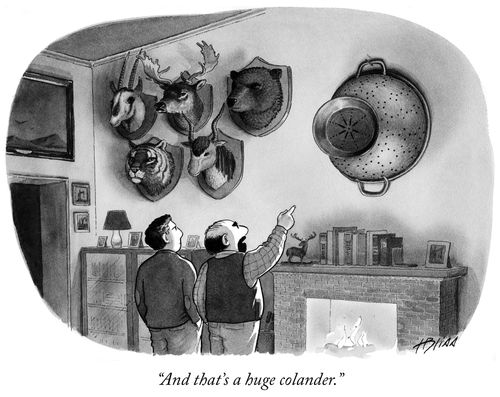 "And that's a huge colander."