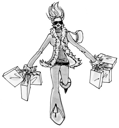 Woman shopping.