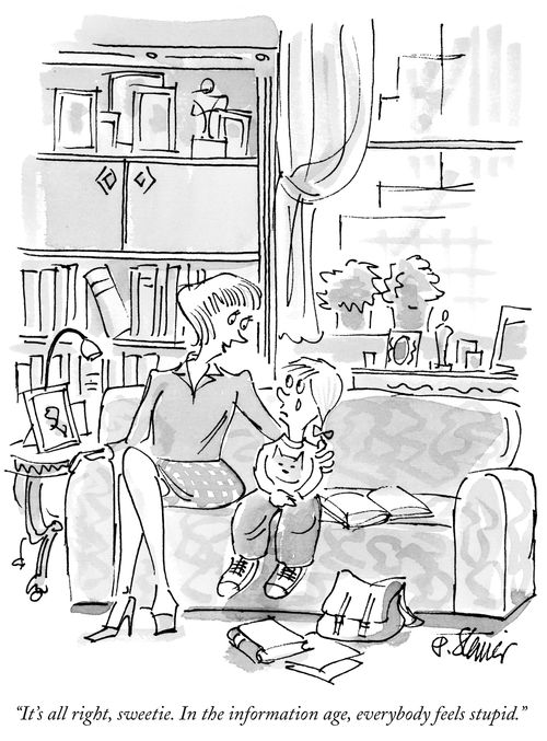 "It's all right, sweetie. In the information age, everybody feels stupid."