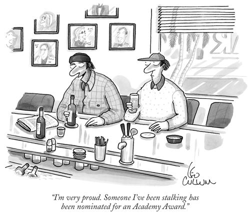 "I'm very proud. Someone I've been stalking has been nominated for an Academy Award."