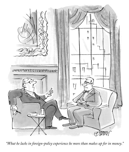 "What he lacks in foreign-policy experience he more than makes up for in money."