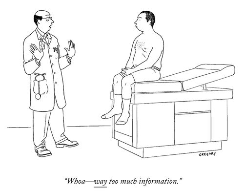 "Whoa – way too much information."