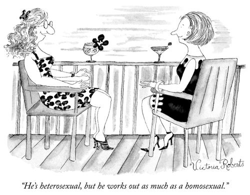"He's heterosexual, but he works out as much as a homosexual."