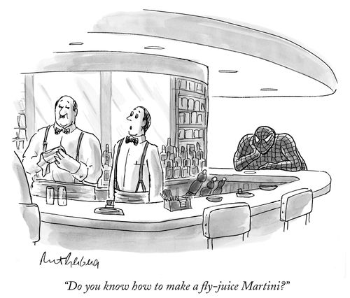 "Do you know how to make a fly-juice Martini?"