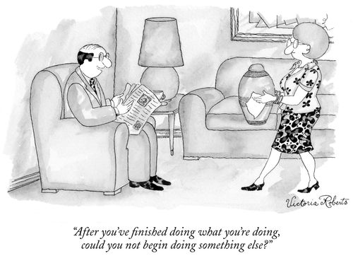 "After you've finished doing what you're doing, could you not begin doing something else?"