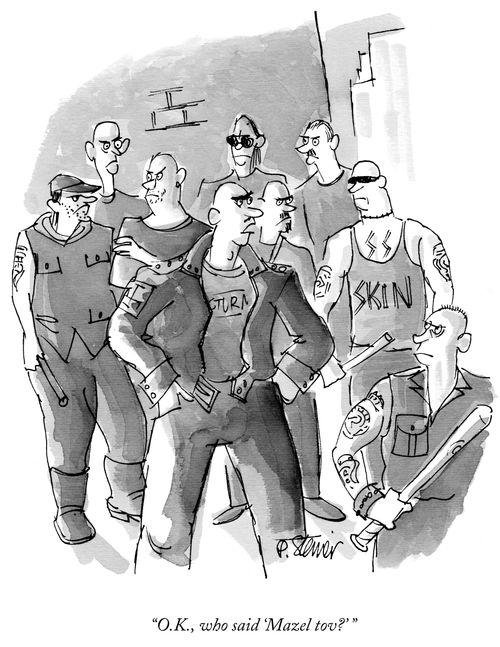 "O.K., who said 'Mazel tov?'"