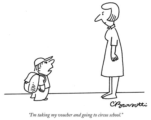 "I'm taking me voucher and going to circus school."
