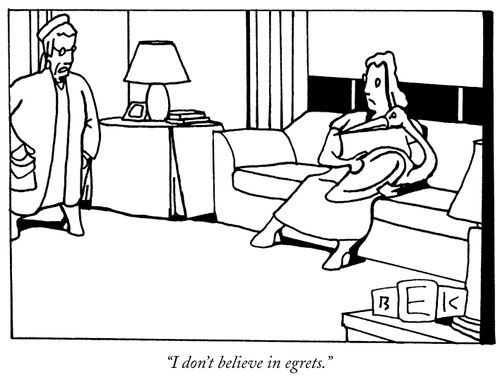 "I don't believe in egrets."