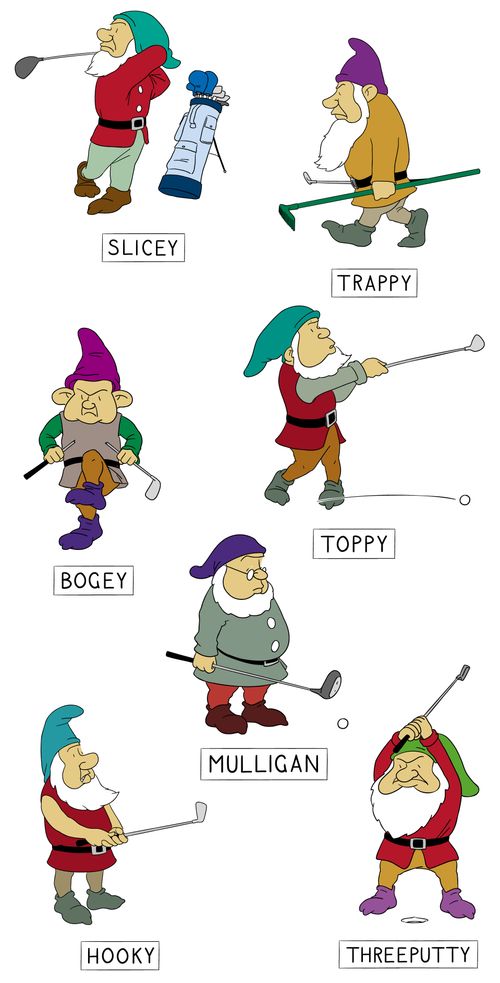 "Slicey, Trappy, Bogey, Toppy, Mulligan, Hooky, Threeputty