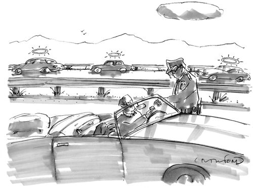 A police officer pulls over a car