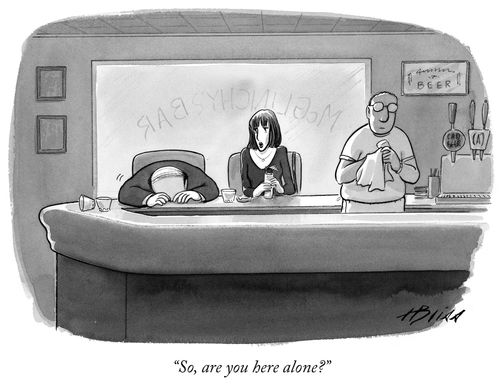 "So, are you here alone?"