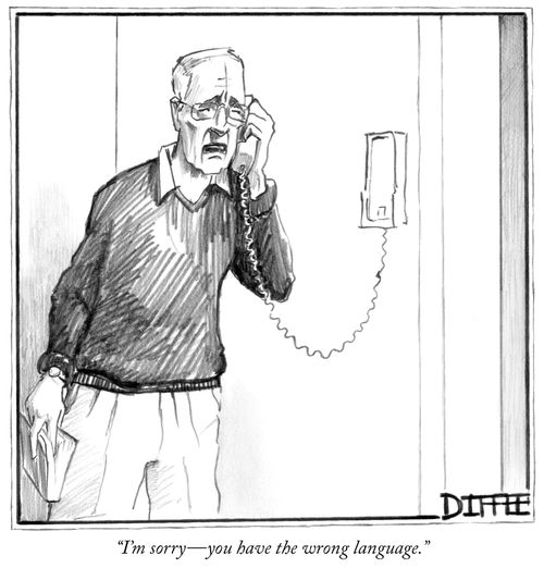 "I'm sorry – you have the wrong language."