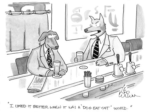"I like it better when it was a 'dog eat cat' world."