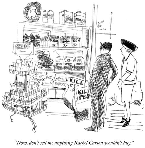 "Now, don't sell me anything Rachel Carson wouldn't buy."
