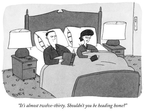 "It's almost twelve-thirty. Shouldn't you be heading home?"