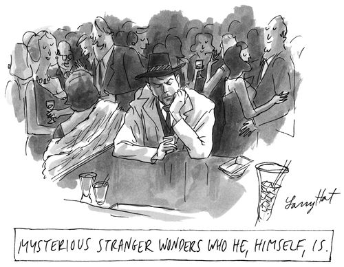 Mysterious stranger wonders who he, himself, is.