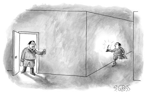 A renaissance man switches on a light