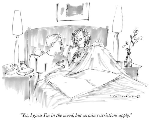 "Yes, I guess I'm in the mood, but certain restrictions apply."