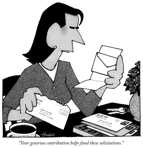 "Your generous contribution helps fund these solicitations."