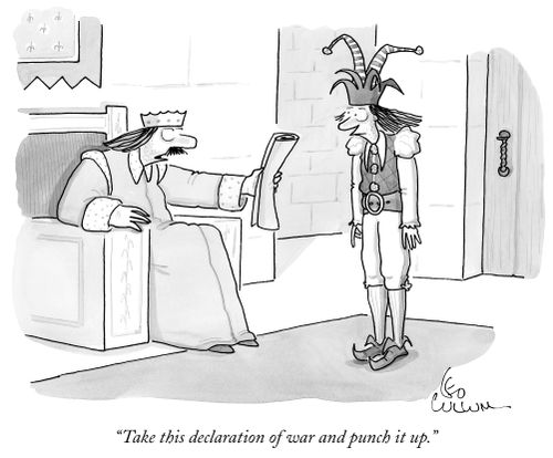 "Take this declaration of war and punch it up."