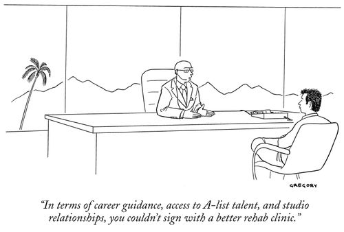 "In terms of career guidance, access to A-list talent, and studio relationships, you couldn't sign with a better rehab clinic."