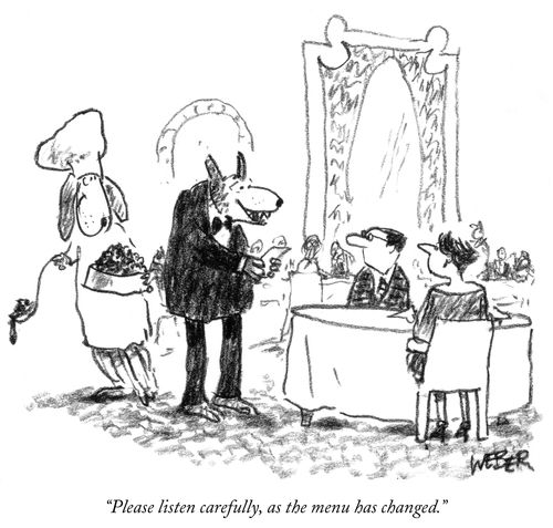 "Please listen carefully as the menu has changed."