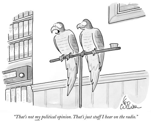 "That's not my political opinion. That's just stuff I hear on the radio."