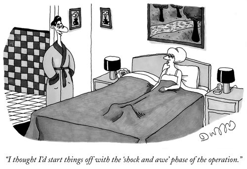 "I thought I'd start things off with the 'shock and awe' phase of the operation."