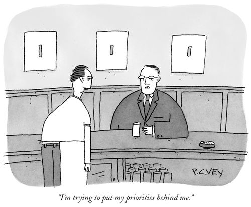 "I'm trying to put my priorities behind me."