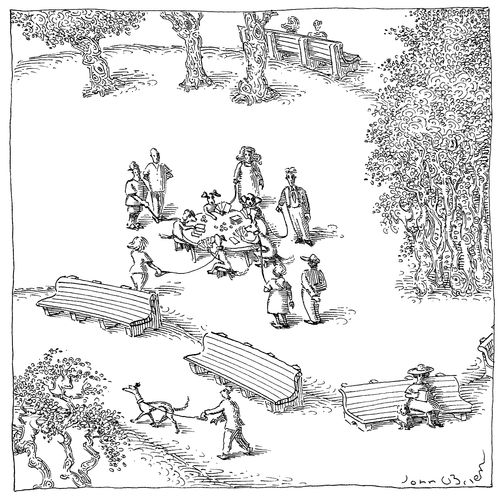 Dogs Playing Poker in the Park