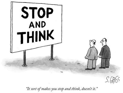 "It sort of makes you stop and think, doesn't it."