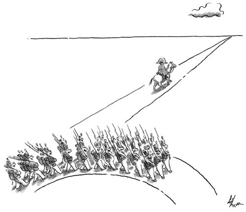 Napoleon marches off alone