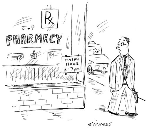 J+P Pharmacy. Happy hour 5-7.