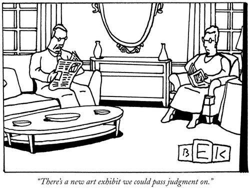 "There's a new art exhibit we couple pass judgement on."