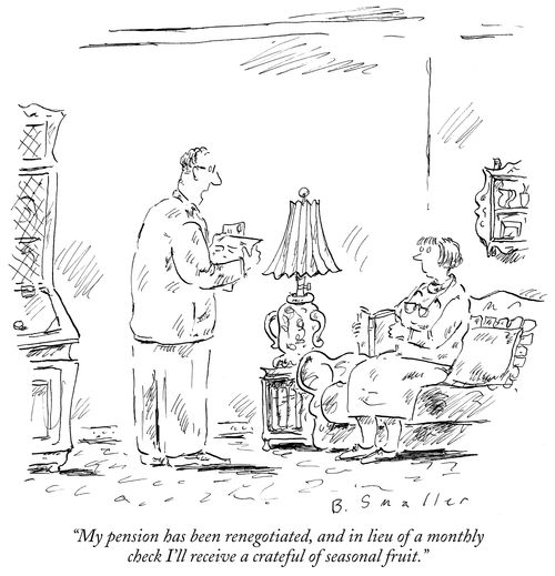 "In lieu of a monthly check I'll receive a crateful of seasonal fruit."
