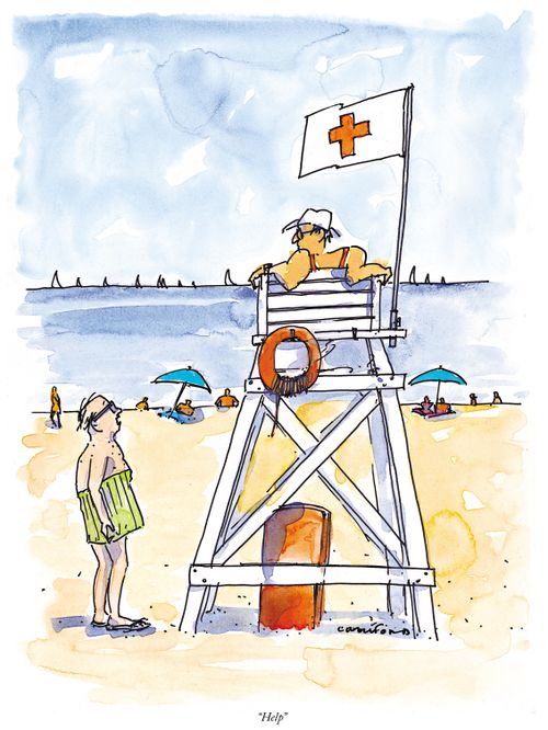 A lifeguard at the beach