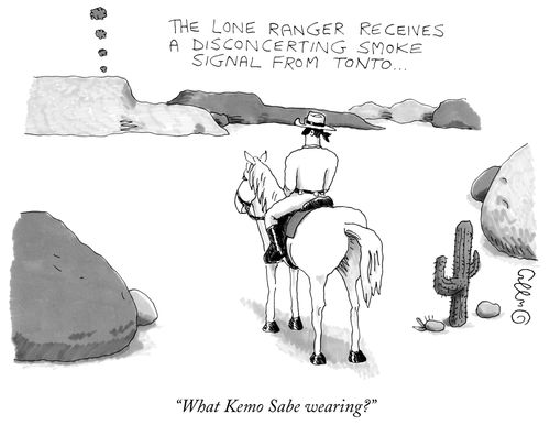 The Lone Ranger receives a disconcerting smoke signal from Tonto....
