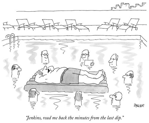 "Read me back the minutes from the last dip."