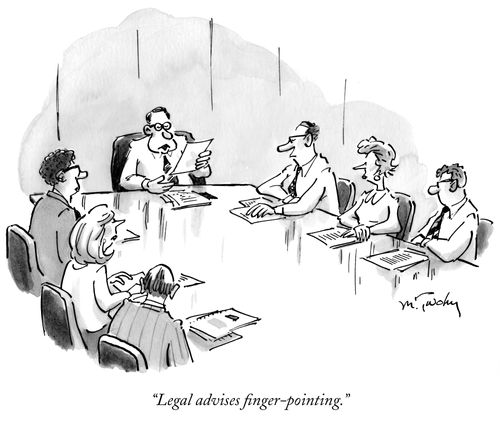 "Legal advises finger-pointing."