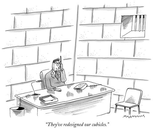"They'e redesigned our cubicles."