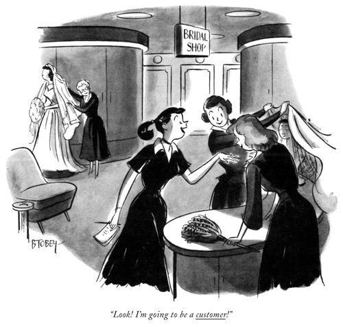 "Look! I'm going to be a customer!"