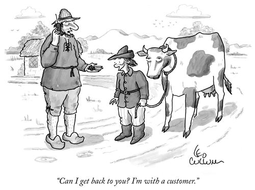 "Can I get back to you? I'm with a customer."