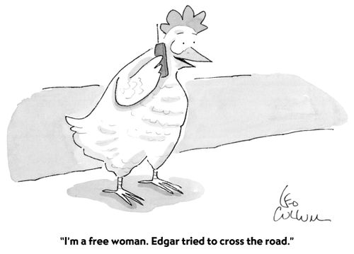 "I'm a free woman. Edgar tried to cross the road."