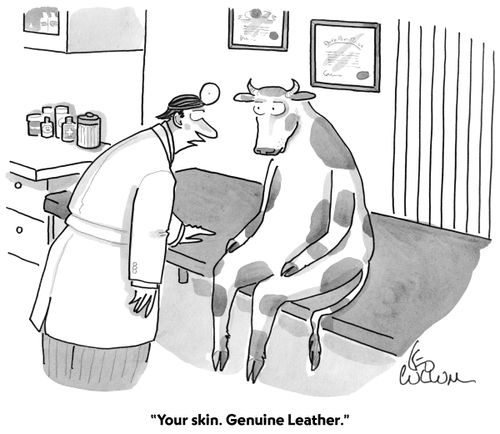 "Your skin. Genuine Leather."