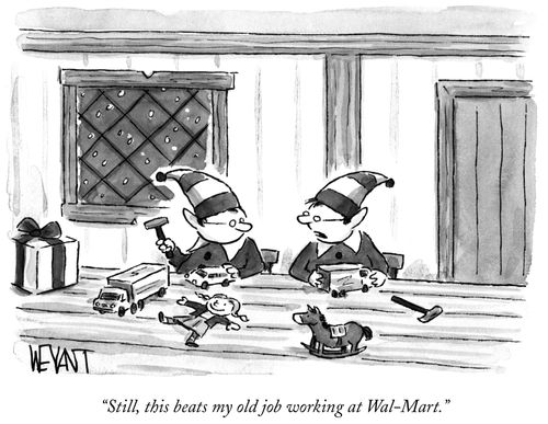 "Still, this beats my old job working at Wal-Mart."